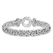 Sterling Silver 925 CZ Bracelet with Polished Textured Design - 7.5