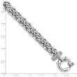 Sterling Silver 925 CZ Bracelet with Polished Textured Design - 7.5