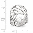 Sterling Silver Rhodium-Plated Adjustable Ring