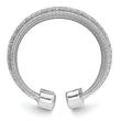 Sterling Silver Rhodium-plated Adjustable Ring