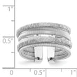 Sterling Silver Rhodium-plated Adjustable Ring
