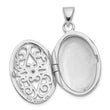 Sterling Silver Rhodium-plated Diamond Accent Filigree Oval 22mm Locket