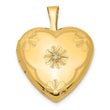1/20 Gold Filled with Diamond Flower Design 15mm Heart Locket - Birthstone Company