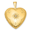 1/20 Gold Filled with Diamond Flower Design 15mm Heart Locket