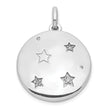 Sterling Silver Rhodium-plated CZ Stars 20mm Swing Locket