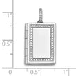 Sterling Silver Rhodium-plated CZ 19mm Book Locket