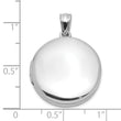 Sterling Silver Rhodium-plated Polished 20mm Round Ash Holder Locket
