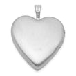 Sterling Silver Rh-plate Polished/Satin St. Christopher 20mm Heart Locket