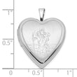 Sterling Silver Rh-plate Polished/Satin St. Christopher 20mm Heart Locket