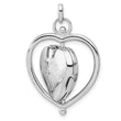 SS Rhodium-plated Floral Special Mom Reversible/Moveable Heart Locket
