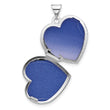 SS Rhod-plated Heart Border 18mm Love you Reversible Heart Locket