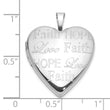 Sterling Silver Rh-plated Polished 20mm Love Faith Hope Heart Locket