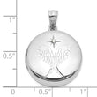 Sterling Silver Rh-plated Diamond Star 20mm Angel Wings Round Locket
