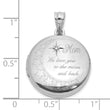 Sterling Silver Rh-plated Diamond 20mm Mom Moon/Stars Round Locket