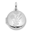 SS Rhodium-plated Floral 16mm Granddaughter Reversible Round Locket