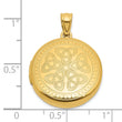 Sterling Silver Gold-plated Polished Front/Brushed Back Celtic Trinity 20mm Round Locket - Birthstone Company