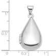 Sterling Silver Rhodium-pltd Polished 21x13mm Teardrop Shaped Locket