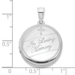 Sterling Silver RH-plated IN LOVING MEMORY 20mm Ash Holder Locket