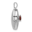 Sterling Silver Rhodium-plated Garnet January Birthstone 18mm Heart Locket - Birthstone Company