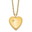1/20 Gold Filled 20mm Polished/Satin Diamond Star Heart Locket Necklace - Birthstone Company