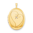 1/20 Gold Filled 26mm Diamond in Heart Oval Locket Necklace - Birthstone Company