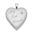 Sterling Silver Rhodium-plated 20mm Best Friend with Diamond Heart Locket