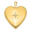 Sterling Silver Gold-plated Diamond Star 20mm Heart Locket