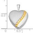 Sterling Silver Gold-tone Polished & Satin 16mm Heart Locket