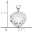 Sterling Silver Rhodium-plated 13mm Heart Locket