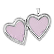 Sterling Silver Rhodium-plated Feather Design Heart Locket