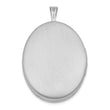 Sterling Silver RH 26mm Satin / Polished Enameled Flower D/C Oval Locket