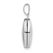 Sterling Silver Rhodium-plated 14mm Domed Oval Locket