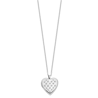 Diamond Fascination Diamond Mystique Sterling Silver Platinum-plated Diamond Heart Locket