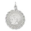 Sterling Silver Engraveable Polished Front/Satin Back Boy Disc Charm