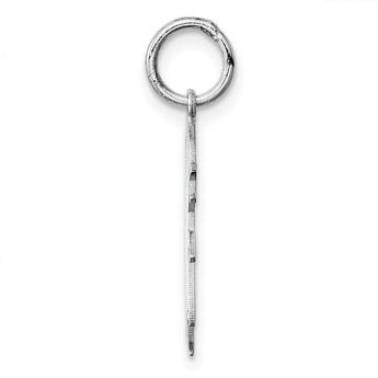 SS Rh-plt D/C Engraveable Girl Polished Front/Satin Back Disc Charm