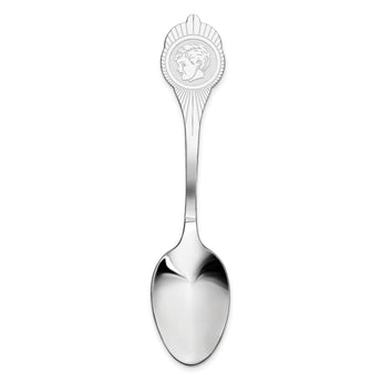 Sterling Silver Rhodium-plated Boy Polished Front/Satin Back Spoon