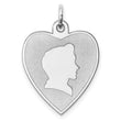Sterling Silver Rhodium-plated Engraveable Boy Disc Charm