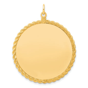 Sterling Silver GP Engraveable Round with Rope Polished Disc