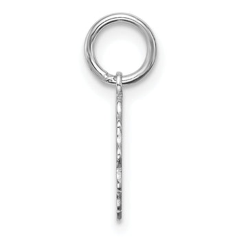 Sterling Silver Rh-plt Engraveable Polished Front/Satin Back Disc Charm