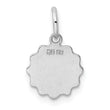 Sterling Silver Rh-plt Engraveable Polished Front/Satin Back Disc Charm