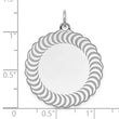 SS Rh-plt Engraveable Scalloped Patterned Polished Front/Satin Back Charm