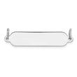 Sterling Silver Rh-plt Engraveable Polished Front/Satin Back Plate