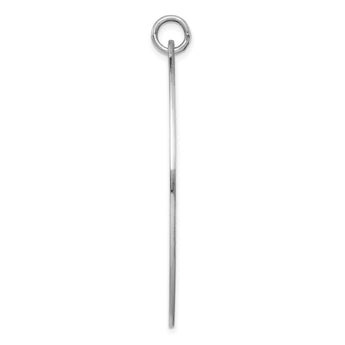 Sterl Silver Rh-plt Engraveable Oval Polished Front/Satin Back Disc Charm