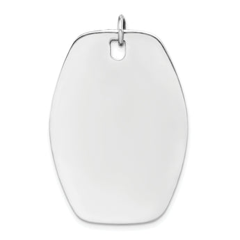 Sterling Silver Rh-plt Engraveable Polished Front/Satin Back Disc Charm