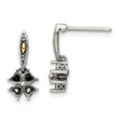 Sterling Silver Antiqued w/14k 4-stone Mother's Earring