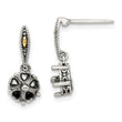 Sterling Silver Antiqued w/14k 5-stone Mother's Earring