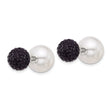 SS Majestik RH-pl 12-13mm Imit Shell Pearl 10-11mm Blk Crystal Earrings