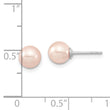 Majestic Sterling Silver Rhodium-plated 6-7mm Pink Imitation Shell Pearl Stud Earrings - Birthstone Company