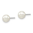 Majestic Sterling Silver Rhodium-plated 6-7mm White Imitation Shell Pearl Stud Earrings - Birthstone Company