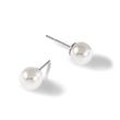Majestic Sterling Silver Rhodium-plated 6-7mm White Imitation Shell Pearl Stud Earrings - Birthstone Company